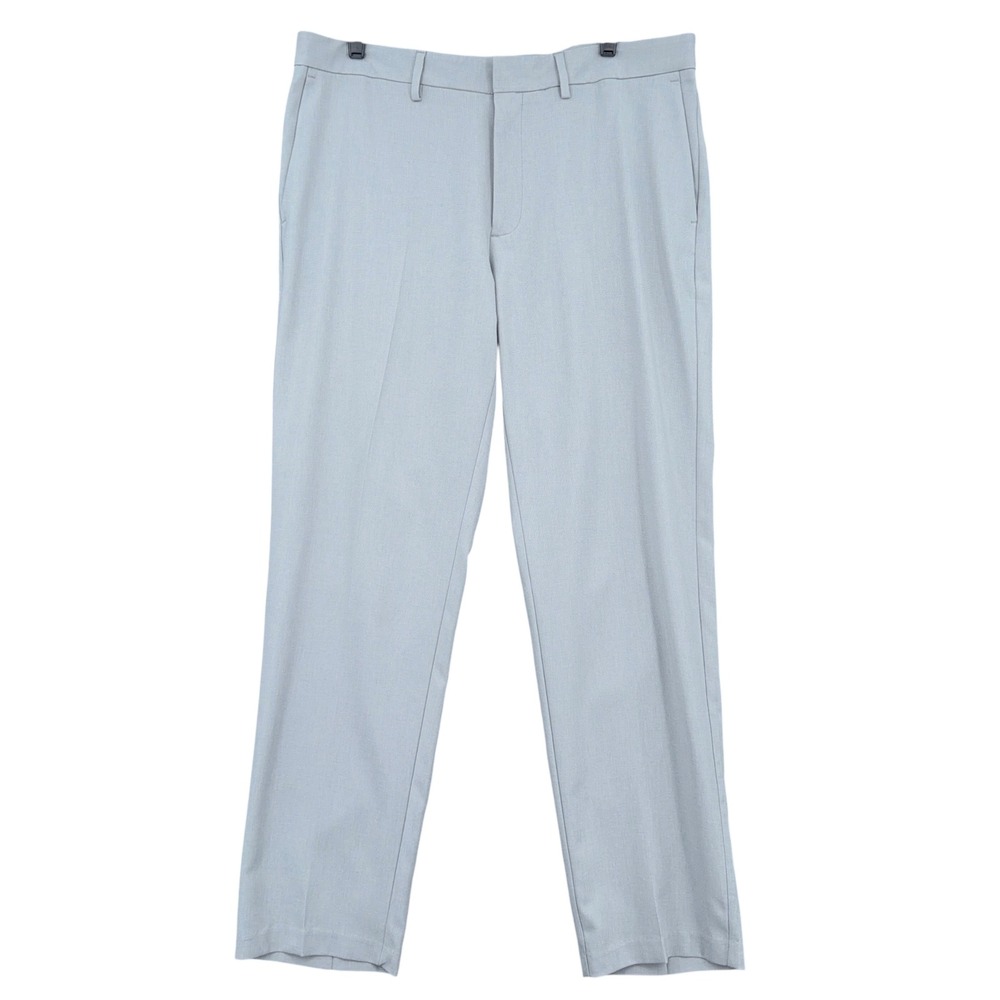 Kenneth Cole Reaction Slim Fit Performance Dress Pant Mens 36x30 Polyester Gray